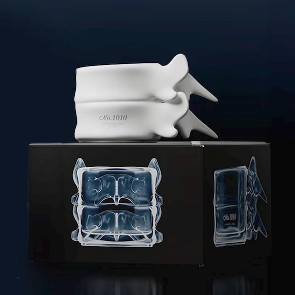 Ceramiczny kubek w kształcie kręgosłupa – anatomiczny kubek do kawy – kreatywny biały wzór kręgów – wyjątkowy prezent (pojedynczy)