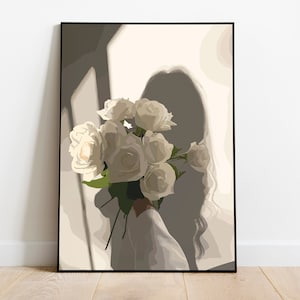 arte negro, arte de niña negra, arte de pared de mujer negra, arte de pared negro, arte de mujer negra, arte de pared de niña negra, impresión de arte negro, póster de rosa blanca HD