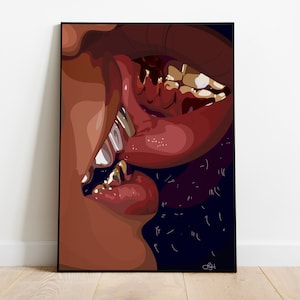 Arte de mujer negra, arte de niña, arte mural de mujer negra, arte mural negro, arte de mujer negra, arte mural de niña negra, impresión de arte negro, parrilla digital de pareja