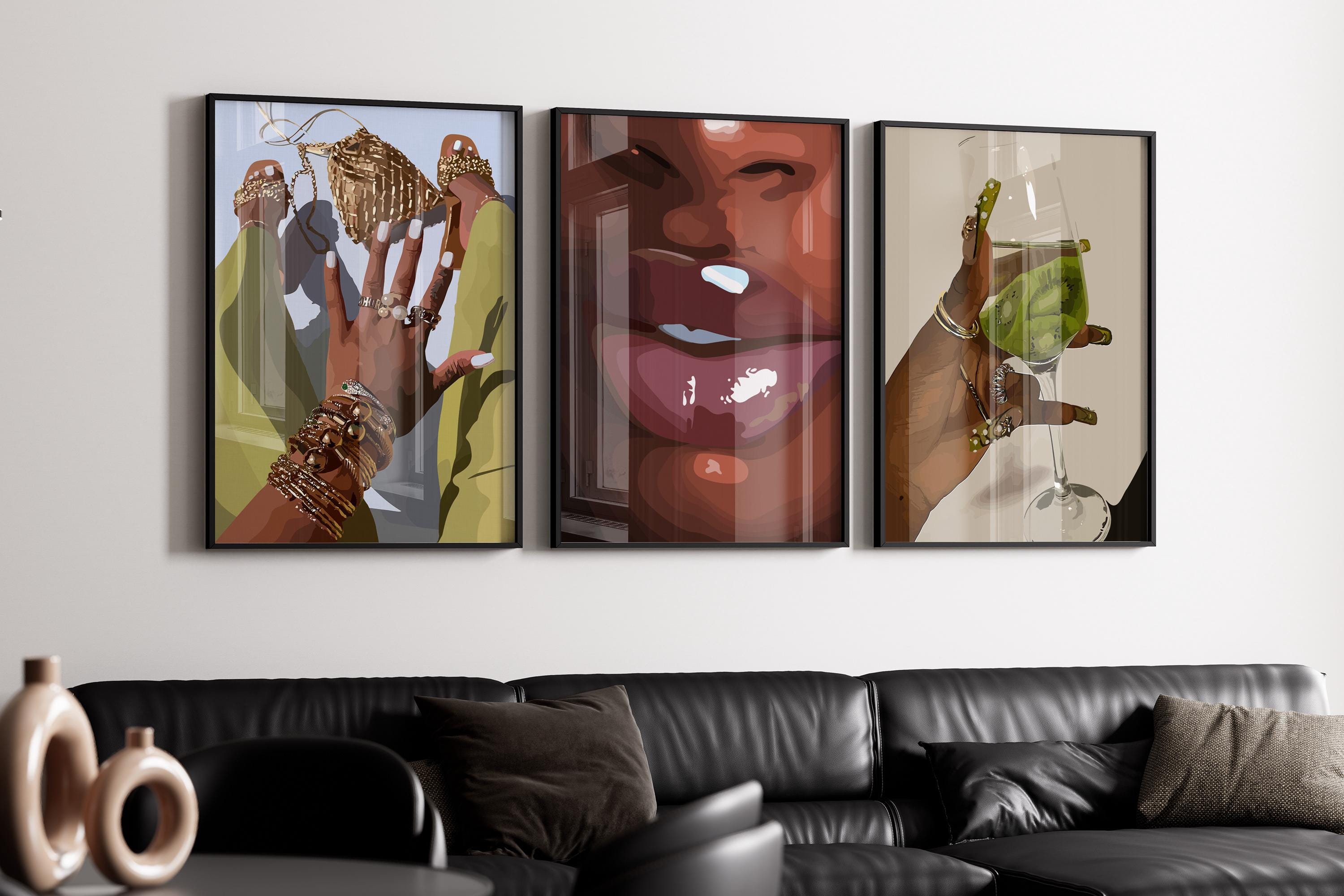 Black Woman Art Print 4 Set: Modern Wall Art (Digital Download)