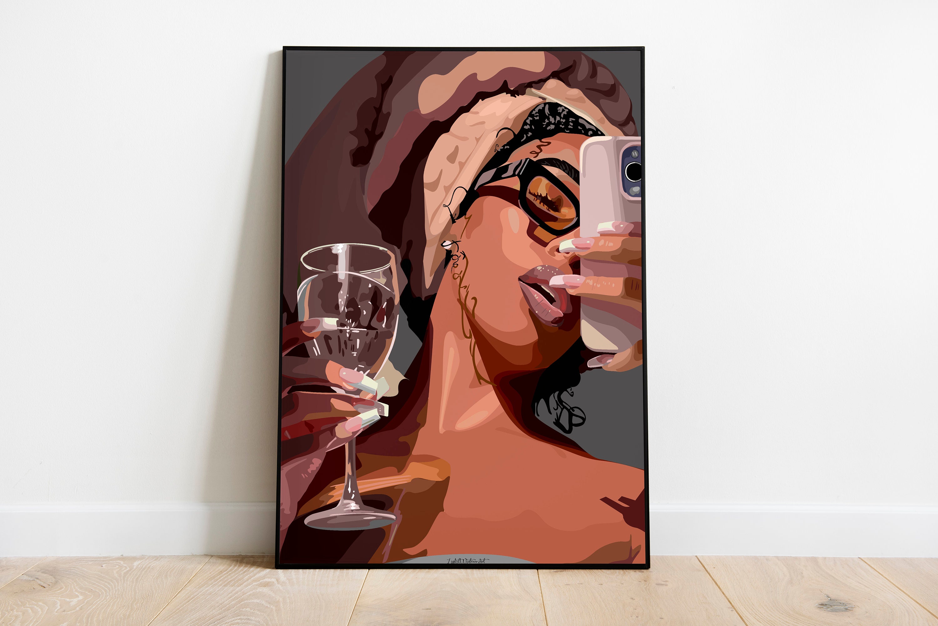 Black Woman Art Print: Urban Digital Portrait (Digital Download)