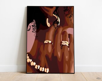 Black Woman Art Print: Urban Fashion Illustration (Digital Download)