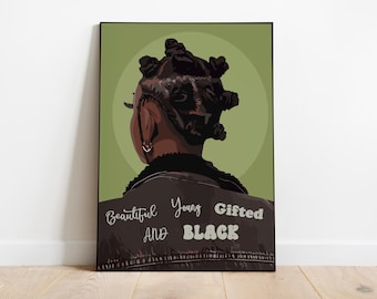Black Woman Art, Bantu knot Art, Black Woman Wall Art, Black Girl Wall Art, African wall art, Black girl art, Wall Art Digital, Fashion Art