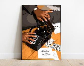 Black Woman Art, Modern Art, Black Woman Wall Art,  Wall Art, African wall art, Black girl art, Wall Art Digital, Fashion Art, Urban Art