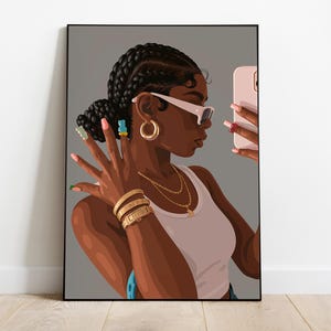 black art, black girl art, black woman wall art, black wall art, black woman art, black girl wall art, black art print, urban digital print