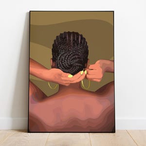 2 Set black art, black girl art, black woman wall art, black wall art, black woman art, black girl wall art, black art print, digital print