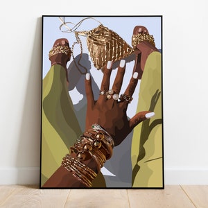 Black Woman Art, Modern Art, Black Woman Wall Art, Black Girl Wall Art, African wall art, Black girl art, Wall Art Digital, Fashion Art