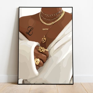 Arte de letras negras personalizado, arte de pared de mujer negra, arte de pared negro, arte de mujer negra, arte de pared de niña negra, impresión de arte negro, arte de impresión personalizado