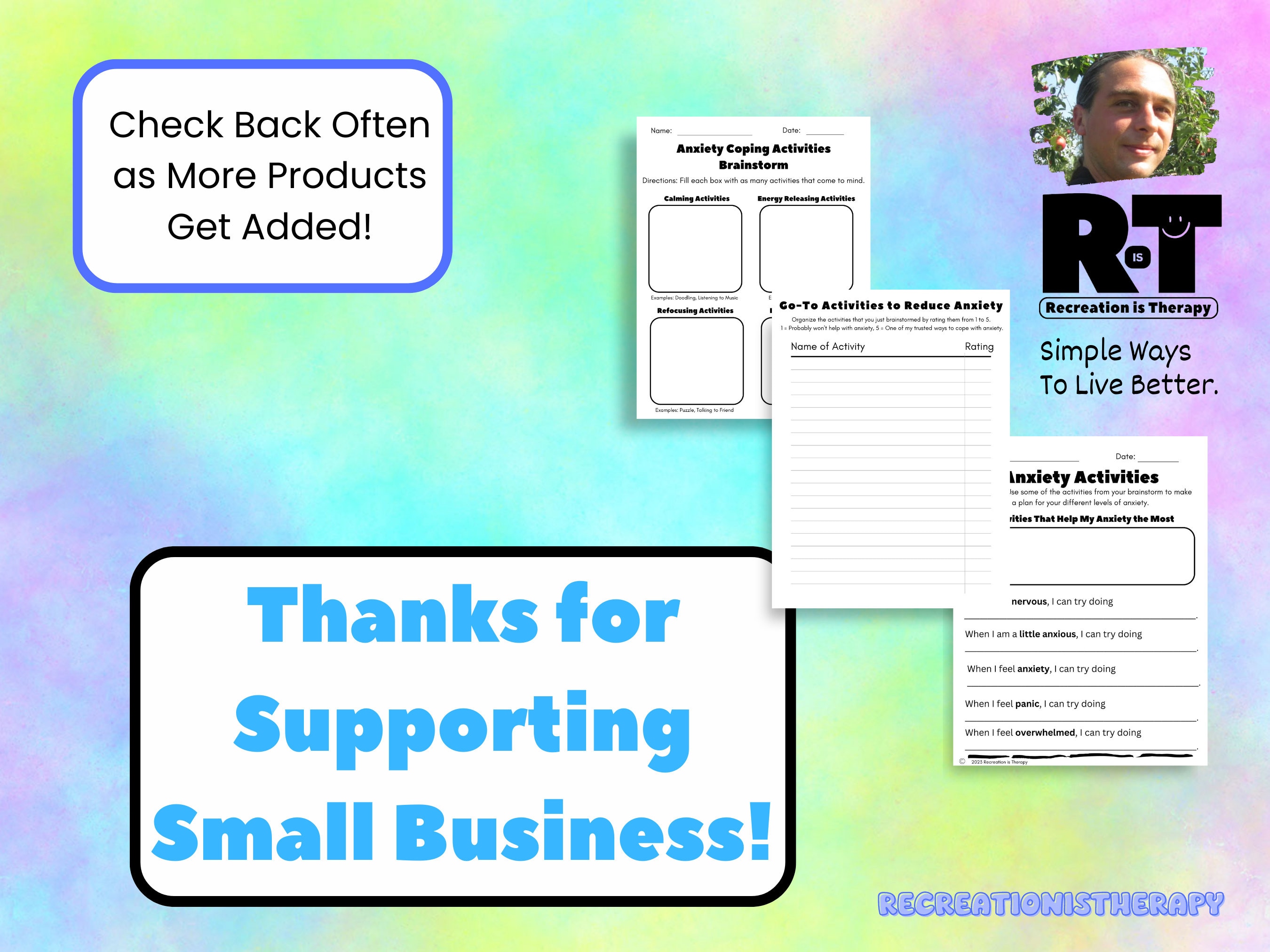 Anxiety Worksheets Printable Anxiety Relief &amp; Coping Skills Adults ...