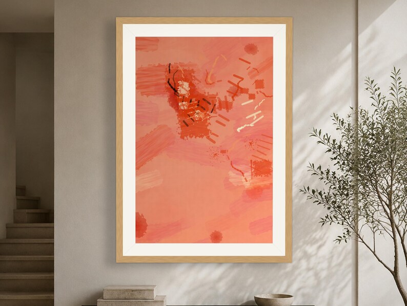 Coral Terracotta Fractal Art Print - Modern Earth Tone, Printable Digital Download image 10