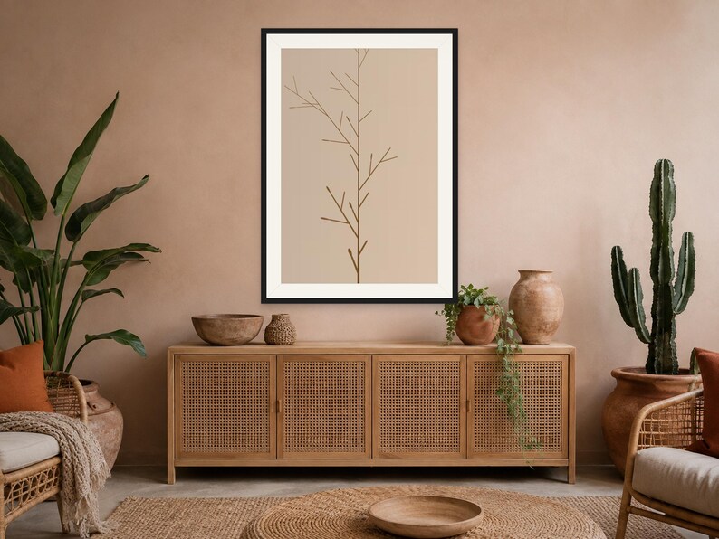 Earth Tone Abstract Art Print - Boho Tree Wall Decor, Printable Digital Download image 13