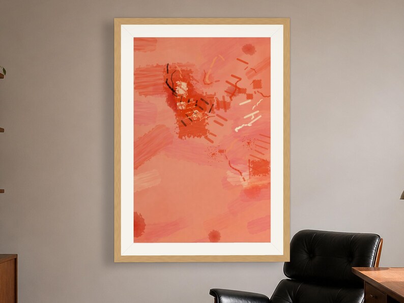 Coral Terracotta Fractal Art Print - Modern Earth Tone, Printable Digital Download image 12