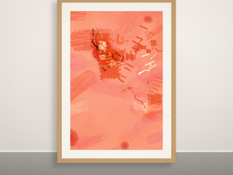 Coral Terracotta Fractal Art Print - Modern Earth Tone, Printable Digital Download image 11