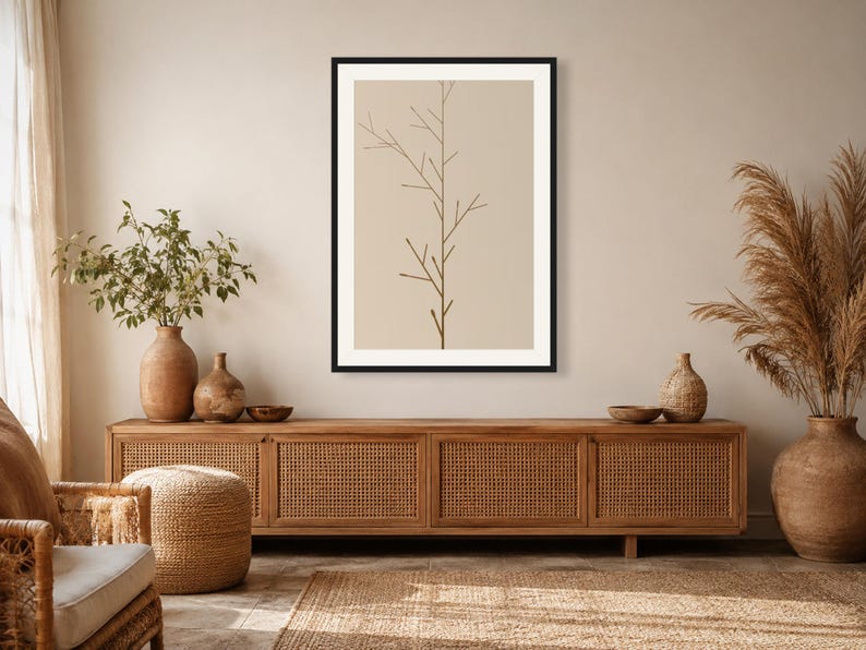 Earth Tone Abstract Art Print - Boho Tree Wall Decor, Printable Digital Download image 3