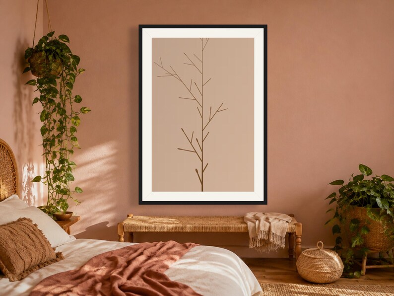 Earth Tone Abstract Art Print - Boho Tree Wall Decor, Printable Digital Download image 12