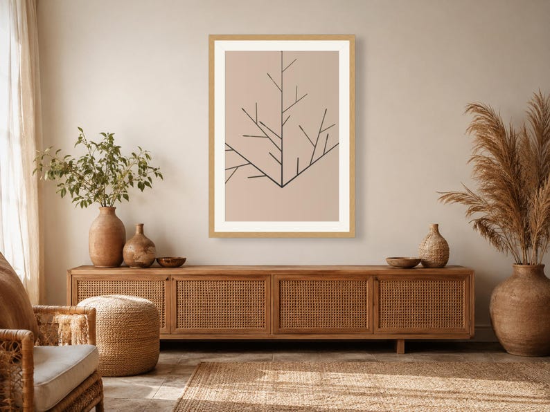 Neutral Fractal Art - Boho Earth Tone Print, Printable Digital Download image 3