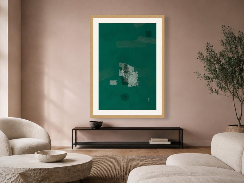Emerald Green Wall Art – Fractal Art Print, Printable Digital Download image 3