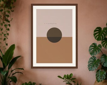 Terracotta Abstract Art Print – Boho Earth Tone Print, Printable Digital Download