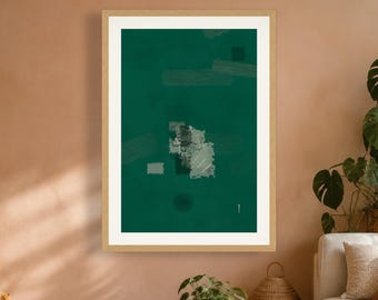 Emerald Green Wall Art – Fractal Art Print, Printable Digital Download