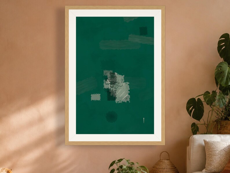 Emerald Green Wall Art – Fractal Art Print, Printable Digital Download image 1