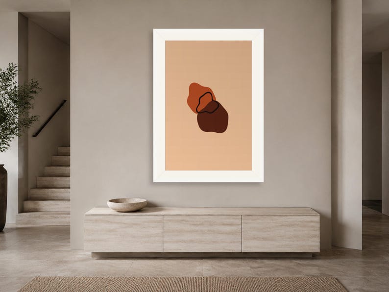 Terracotta and Brown Fractal Art Print – Earth Tone Wall Art, Printable Digital Download image 2