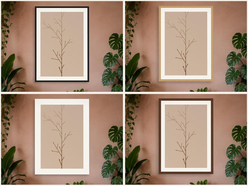 Earth Tone Abstract Art Print - Boho Tree Wall Decor, Printable Digital Download image 4