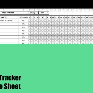 Habit Tracker Google Sheet - Daily Habit Tracker, Productivity Template & Daily Checklist