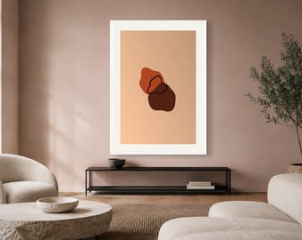 Terracotta and Brown Fractal Art Print – Earth Tone Wall Art, Printable Digital Download