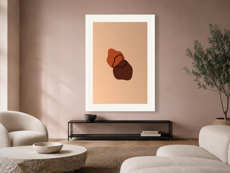 Terracotta and Brown Fractal Art Print – Earth Tone Wall Art, Printable Digital Download image 1