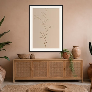 Earth Tone Abstract Art Print - Boho Tree Wall Decor, Printable Digital Download image 1
