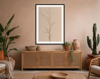 Earth Tone Abstract Art Print - Boho Tree Wall Decor, Printable Digital Download