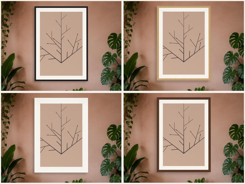 Neutral Fractal Art - Boho Earth Tone Print, Printable Digital Download image 4