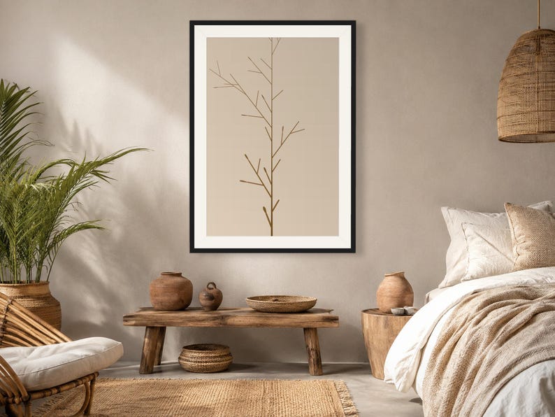 Earth Tone Abstract Art Print - Boho Tree Wall Decor, Printable Digital Download image 10