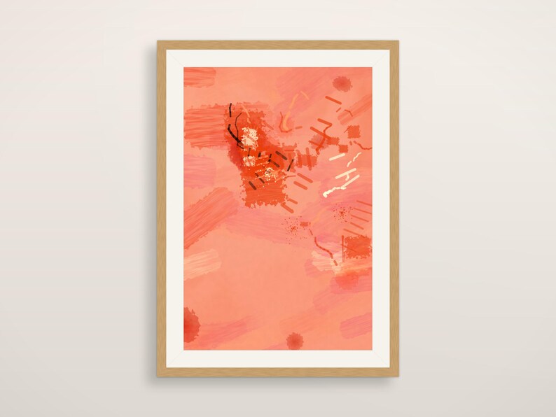 Coral Terracotta Fractal Art Print - Modern Earth Tone, Printable Digital Download image 3
