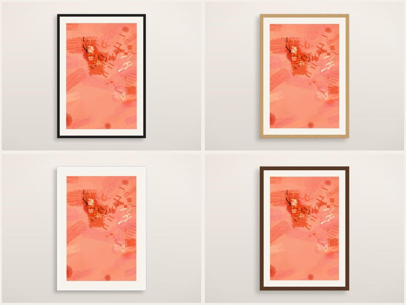 Coral Terracotta Fractal Art Print - Modern Earth Tone, Printable Digital Download image 4