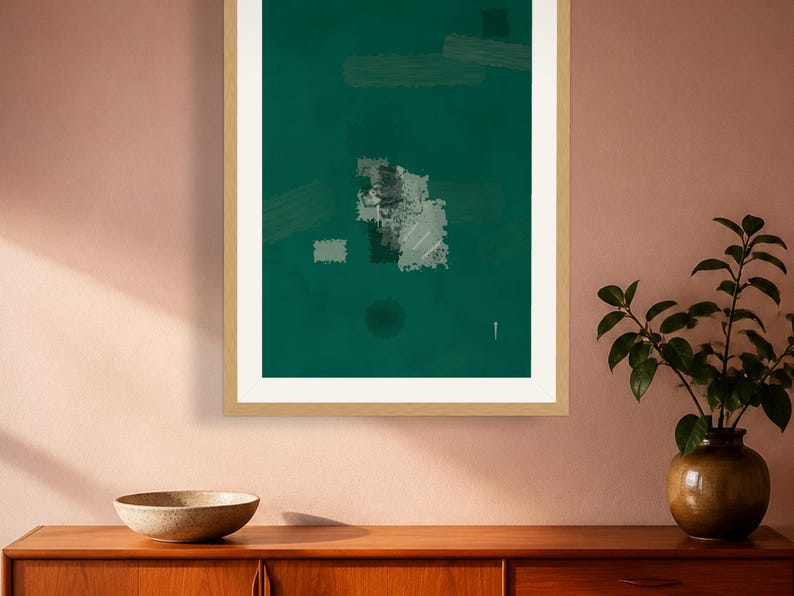 Emerald Green Wall Art – Fractal Art Print, Printable Digital Download image 2