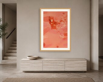 Korallenfarbener Terrakotta-Fraktal-Kunstdruck – Moderner Erdton, druckbarer digitaler Download