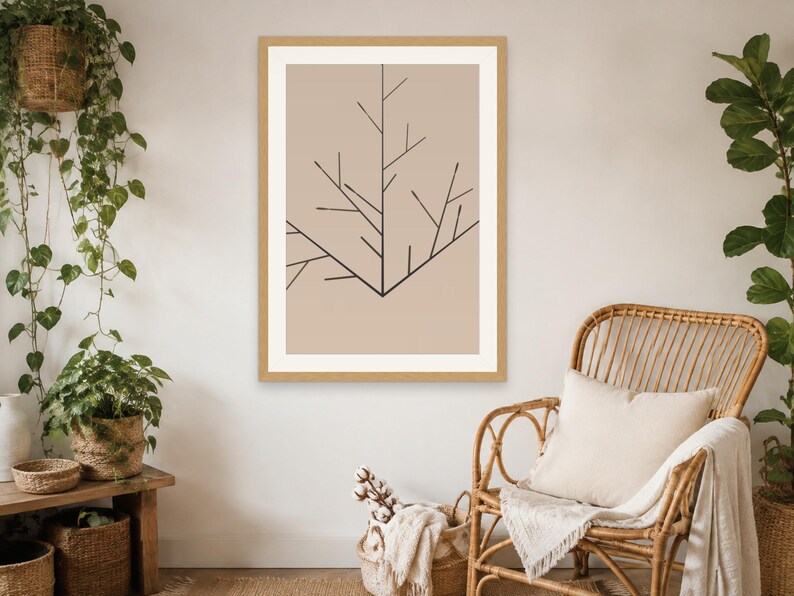 Neutral Fractal Art - Boho Earth Tone Print, Printable Digital Download image 2