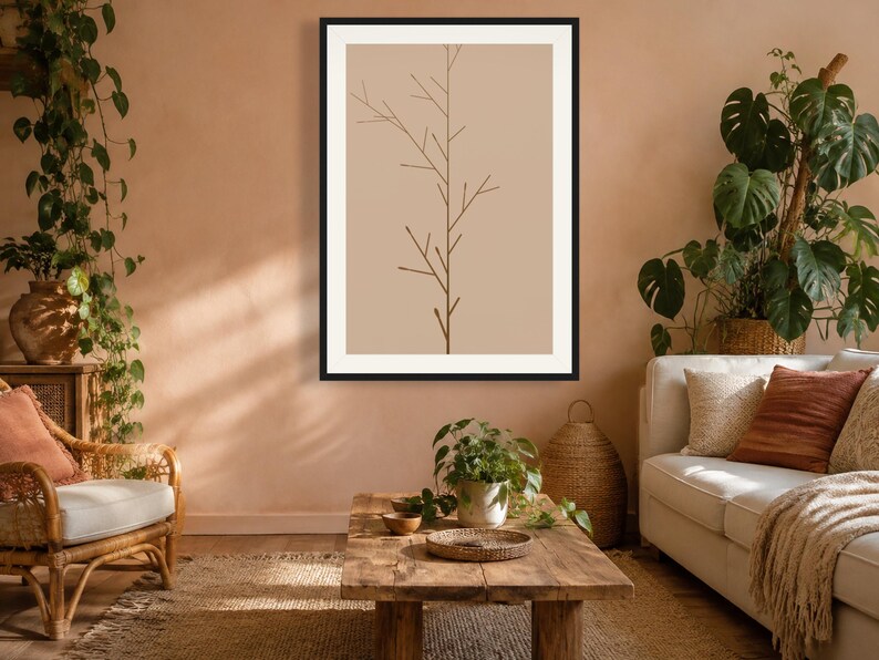 Earth Tone Abstract Art Print - Boho Tree Wall Decor, Printable Digital Download image 11