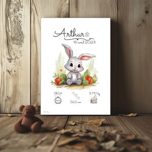 Poster nascita personalizzato - Coniglio
