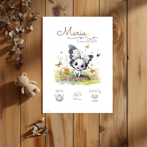 Póster de nacimiento personalizado - Mariposa
