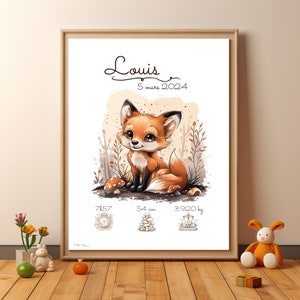 Póster de nacimiento personalizado - Zorro