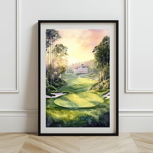 Augusta National Elegance – Watercolor Golf Course Art Print