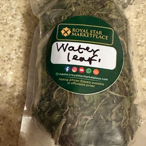Dry Waterleaf: African Spinach dry Leaf (3oz)