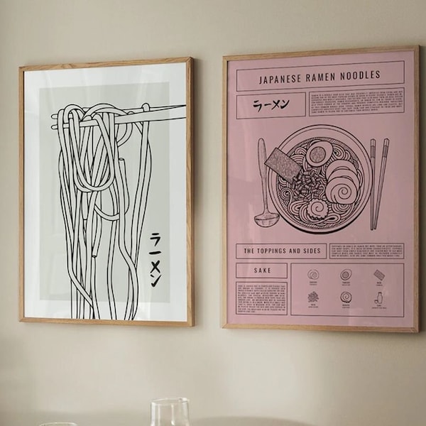 Japanische Vintage Ramen Nudel Leinwand Wandkunst Poster