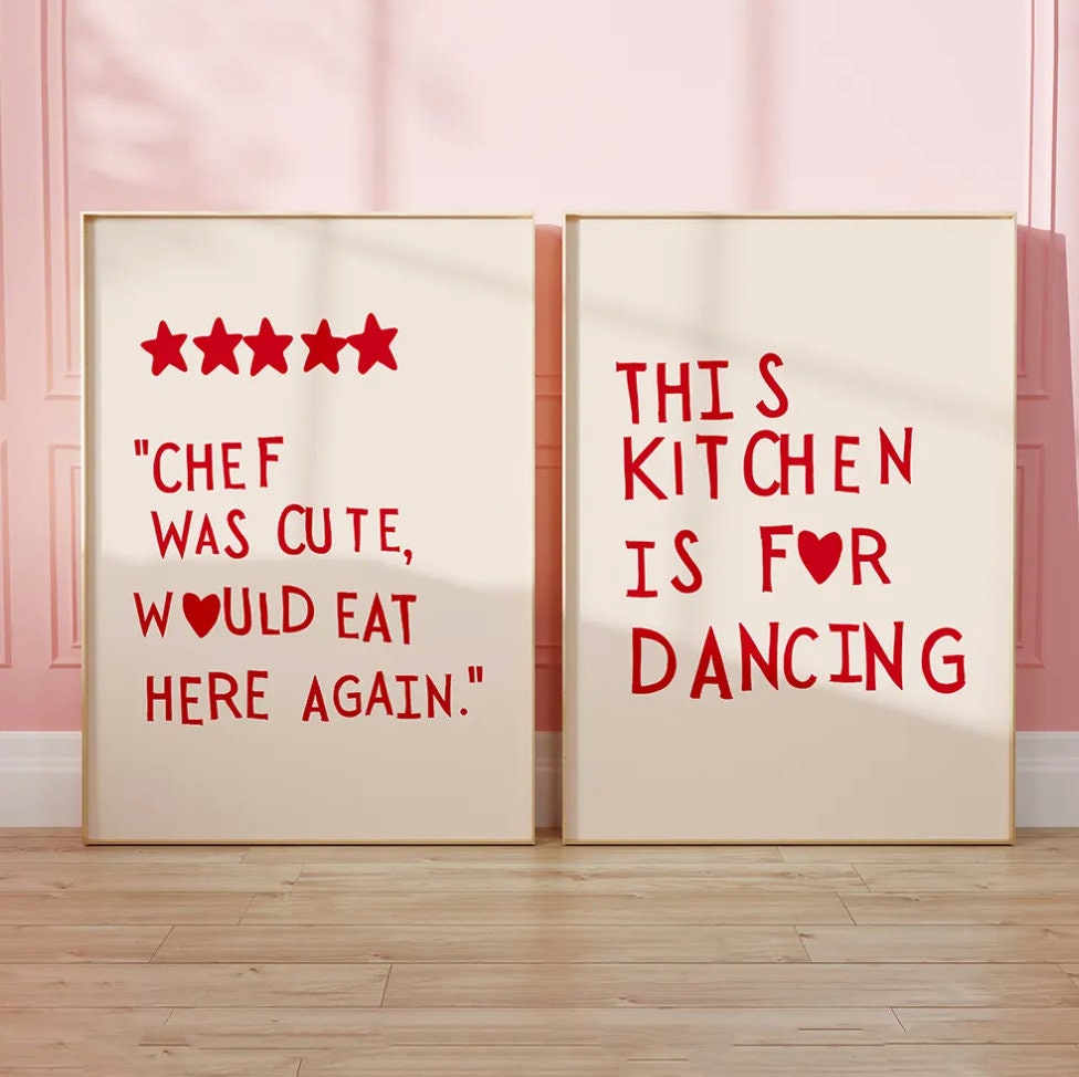 CHEF WAS CUTE Nordic Canvas Poster Set