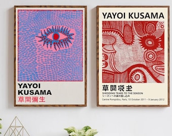 Vintage Japanese Eye Abstract Yayoi Kusama Canvas Prints