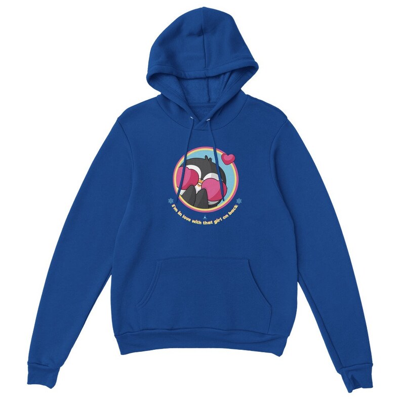 Pingvin i kärlek unisex pulloverhuva Royal