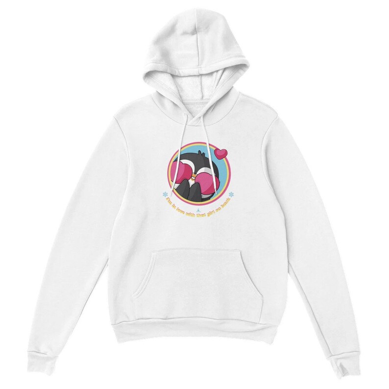 Pingvin i kärlek unisex pulloverhuva White