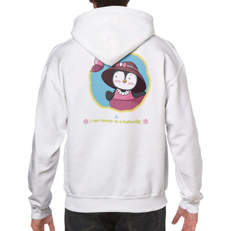 Pingvin i kärlek unisex pulloverhuva bild 9
